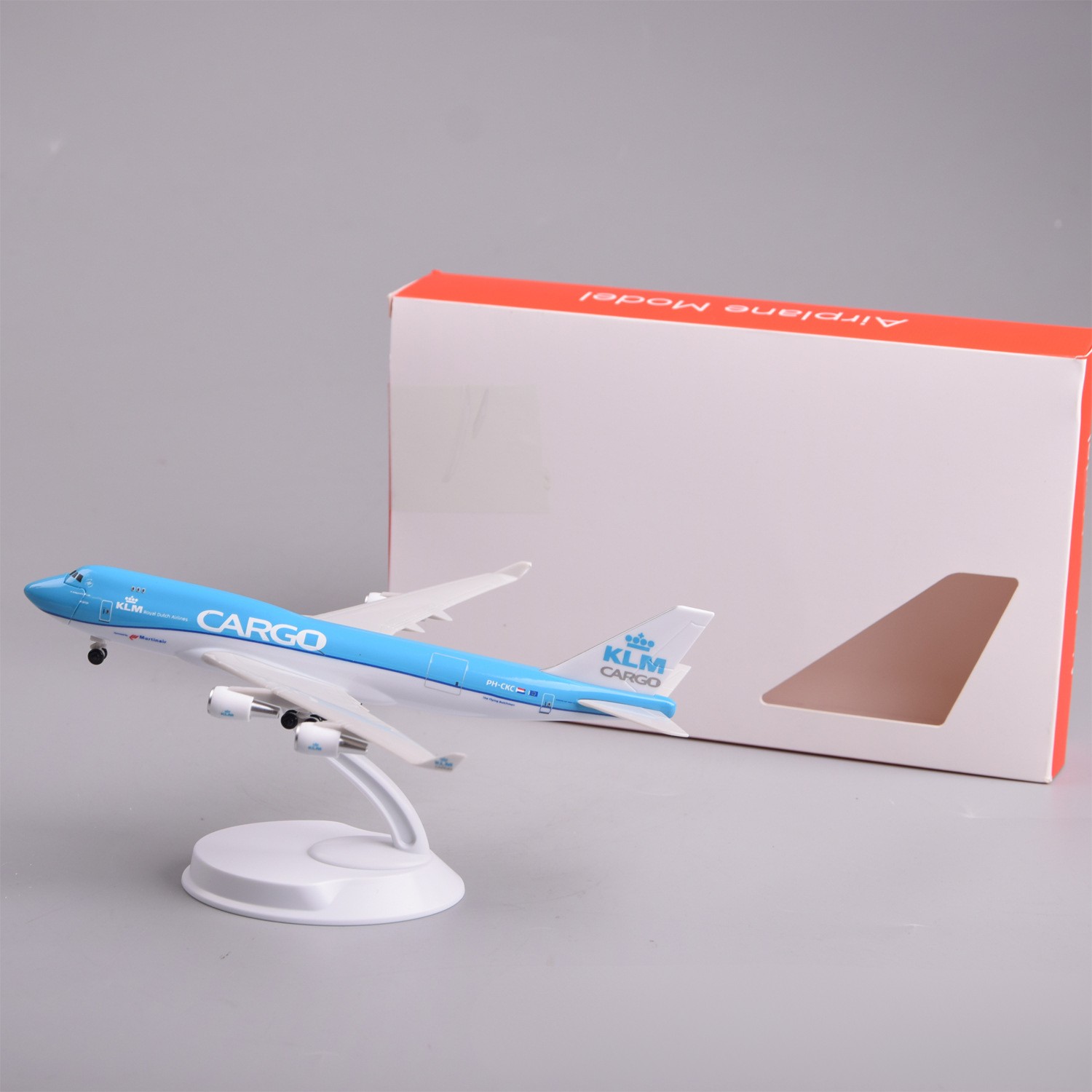 Model Airplane Plastic - نموذج طائرة شحن KLM B747 مصغرة