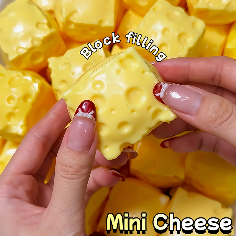 Building Block Mini - مكعبات جبن صغيرة ناعمة قابلة للعصر،
