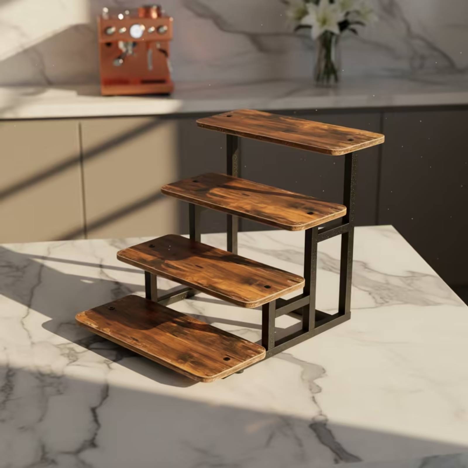 حامل عرض خشبي من 4 طبقات لعرض  - مراجعة Display Risers Set وسعره