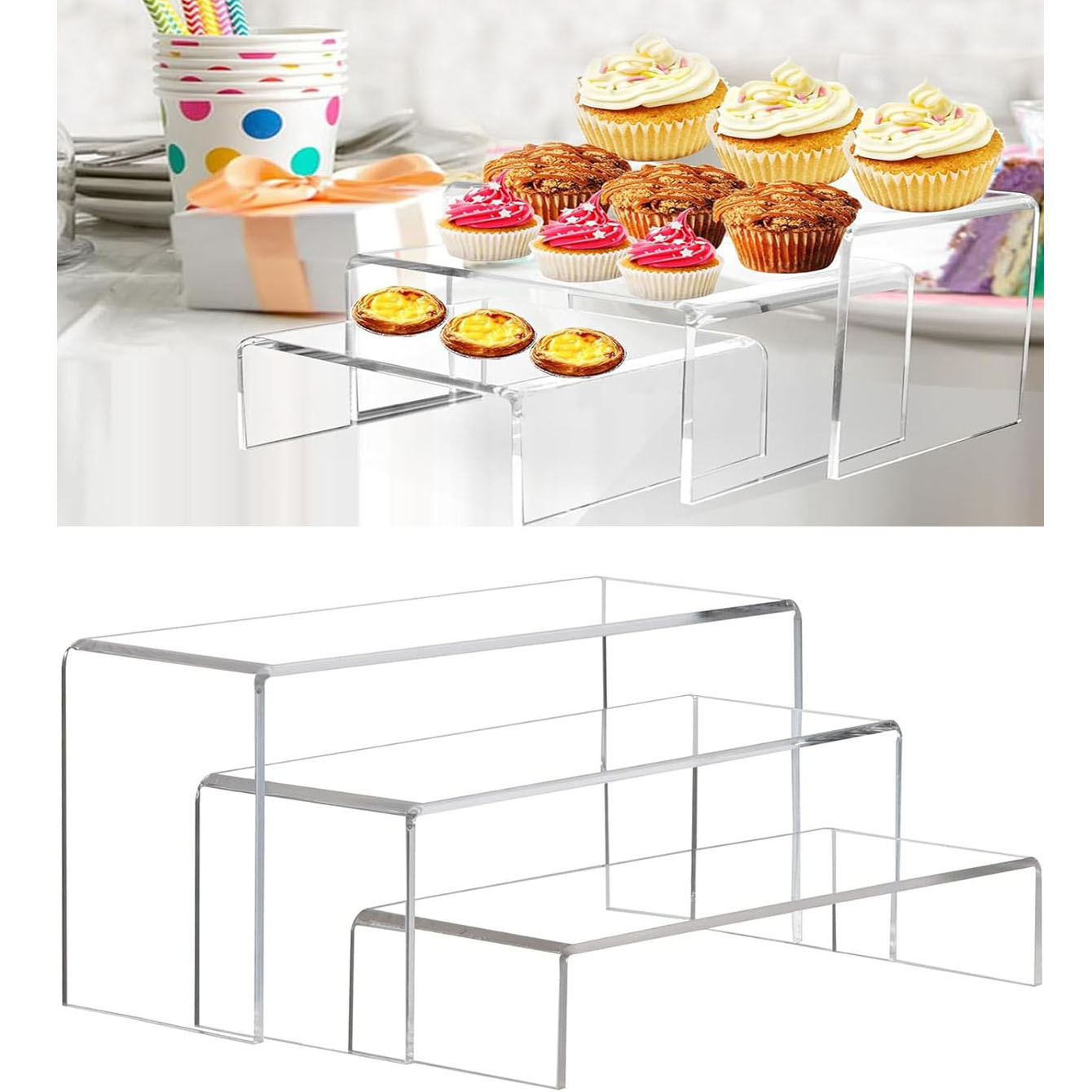 3 قطع من أرفف العرض الأكريليكي - مراجعة Pop Display Shelf وسعره