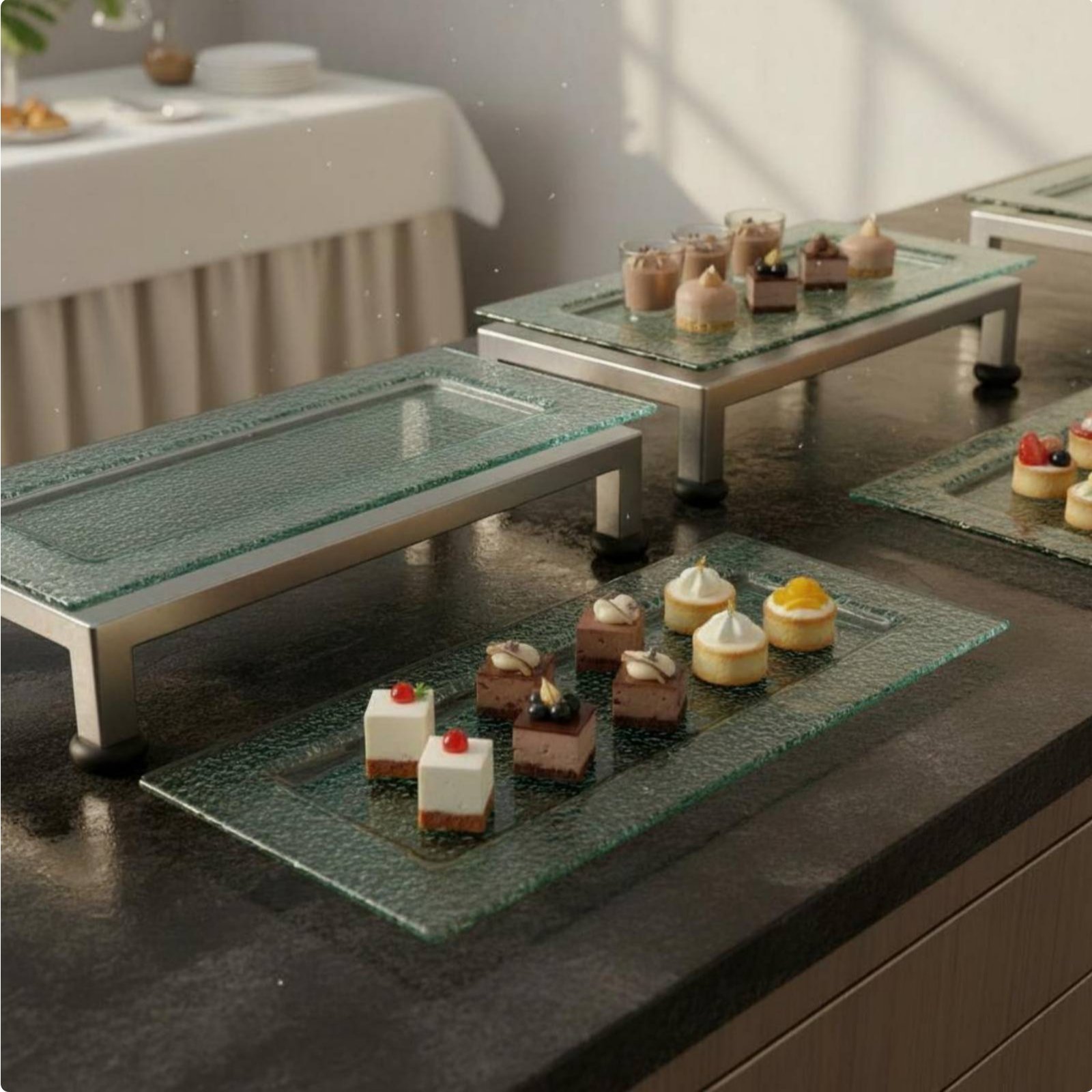 حامل تقديم ثلاثي الطبقات متعدد - مراجعة Display Risers Set وسعره