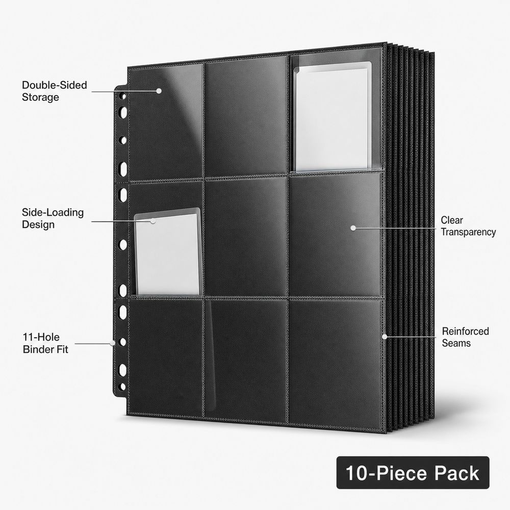 10 قطع من صفحات حافظة بطاقات ا - مراجعة Trading Card Binder وسعره