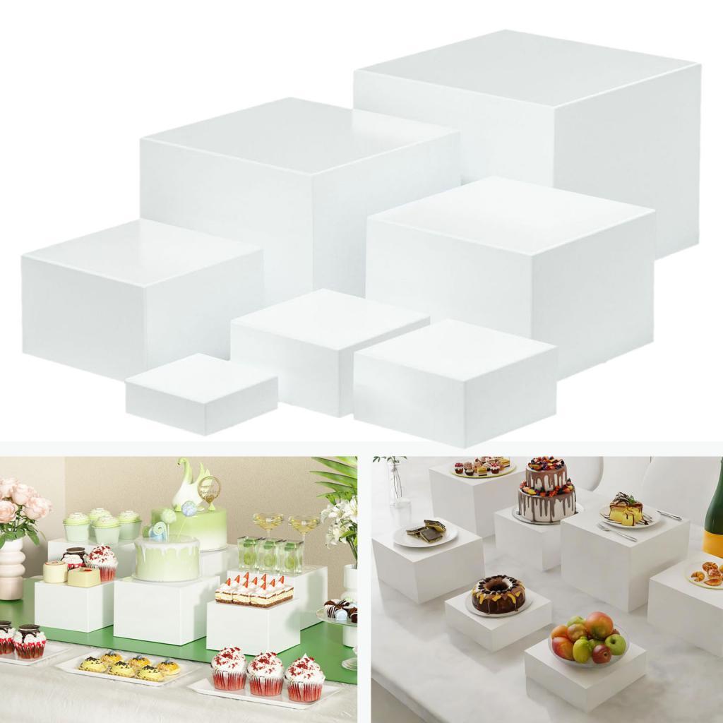 7 قطع الاكريليك مكعب صندوق عرض - مراجعة Display Risers Set وسعره